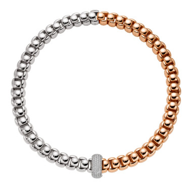         Roségold &amp; Weißgold, Halsschmuck, FOPE Luna Halskette