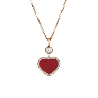 Halsschmuck, Roségold, Chopard Happy Hearts Anhänger mit Halskette