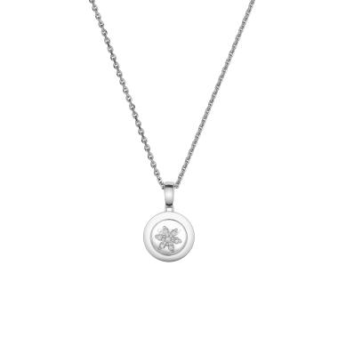 Halsschmuck, Weißgold, Chopard Happy Snowflakes Halskette mit Anhänger
