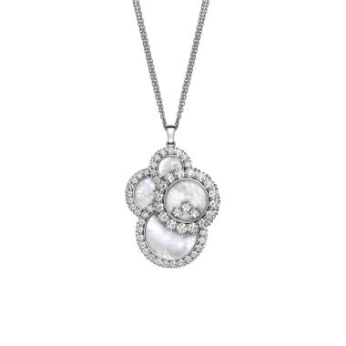 Halsschmuck, Weißgold, Chopard Happy Dreams Anhänger mit Kette Mother of Pearl
