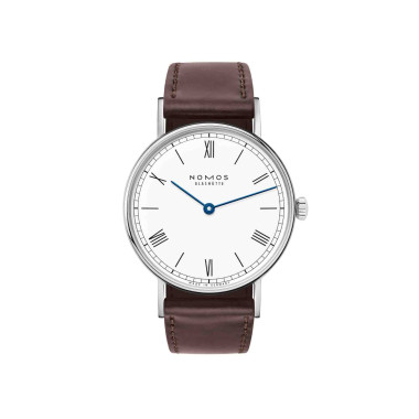 Damenuhr, Handaufzug, NOMOS Glashütte Ludwig 33 Duo emailleweiß