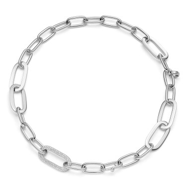 Weißgold, Halsschmuck, IsabelleFa Collier "Romance" Pavé