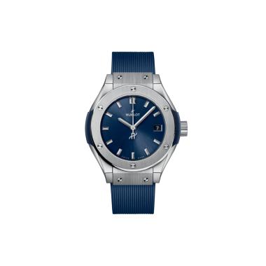 Damenuhr, Quarzwerk, Hublot Classic Fusion Titanium Blue 