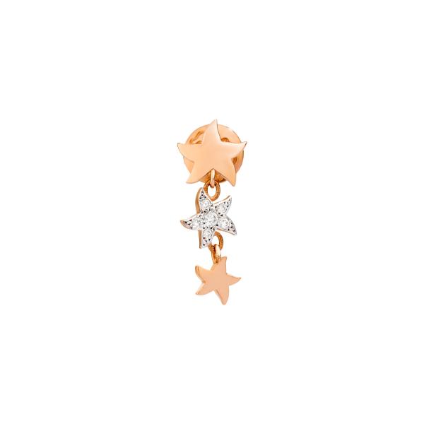 DoDo Ohrring Stellina „Precious“ mit Diamanten (Ref: DHC1002-STAR3-DB09R)