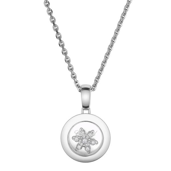 Halsschmuck, Weißgold, Chopard Happy Snowflakes Halskette mit Anhänger