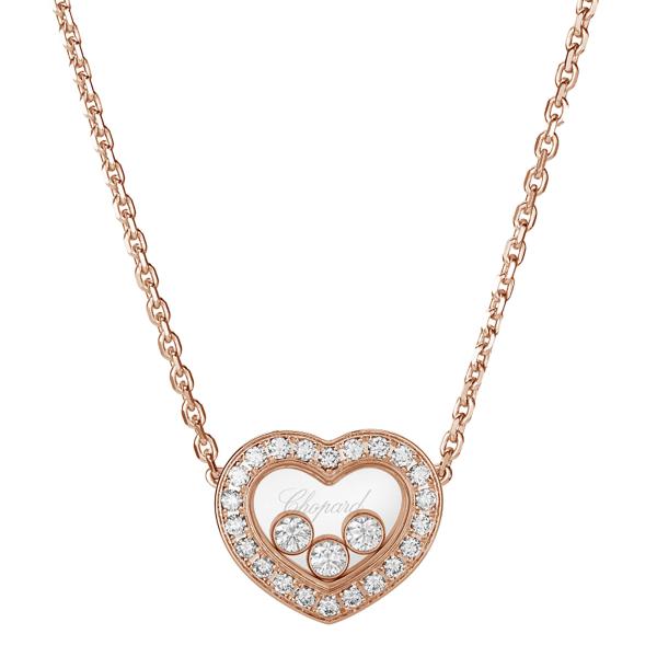 Halsschmuck, Roségold, Chopard Happy Diamonds Icons Collier