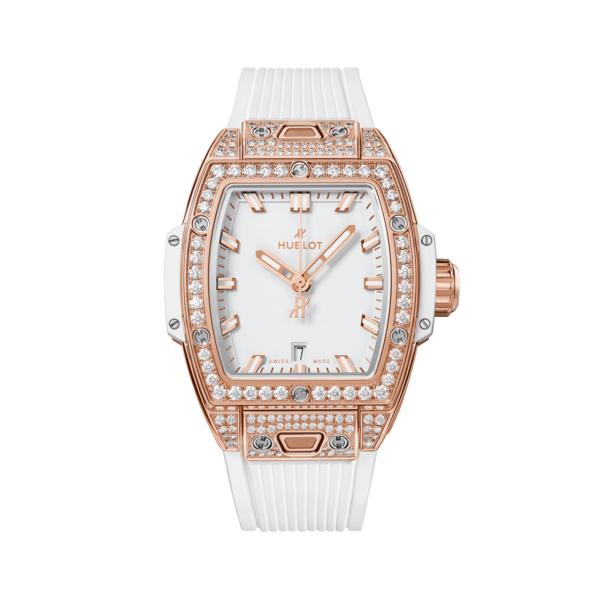 Damenuhr, Hublot Spirit of Big Bang King Gold White Pavé 