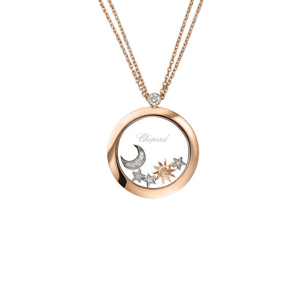 Halsschmuck, Roségold, Chopard Happy Diamonds Anhänger mit Kette