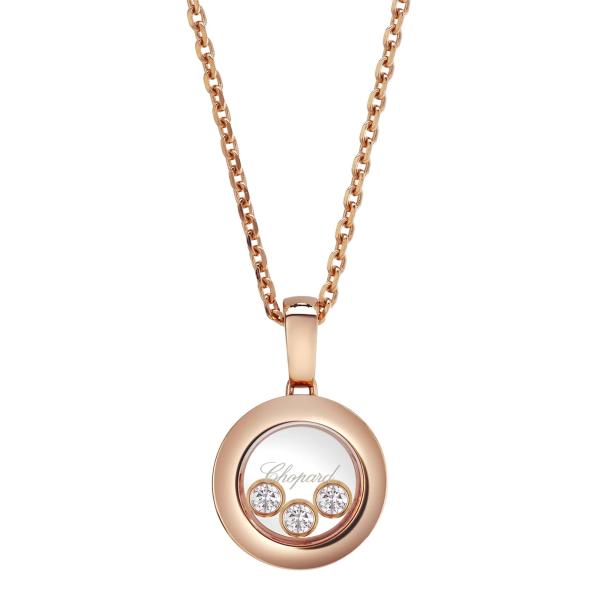 Halsschmuck, Roségold, Chopard Happy Diamonds Icons Halskette mit Anhänger