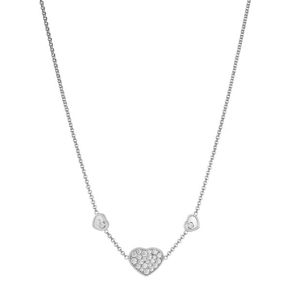 Halsschmuck, Weißgold, Chopard Happy Hearts Halskette