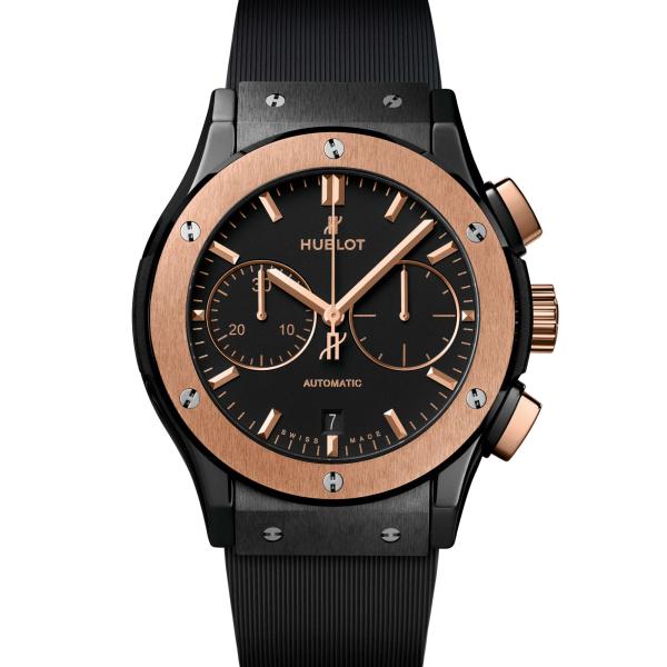 Herrenuhr, Hublot Classic Fusion Chronograph Ceramic King Gold