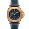 Leder, Bronze, Blau