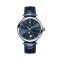 Leder, Edelstahl, Blau