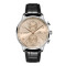 Leder, Edelstahl, Beige