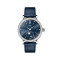 Leder, Edelstahl, Blau