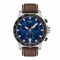 Leder, Edelstahl, Blau