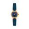 Leder, Edelstahl gelbvergoldet, Blau