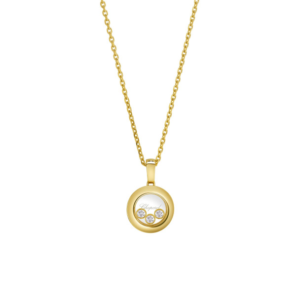         Gelbgold, Halsschmuck, Chopard Happy Diamonds Icons Anhänger mit Halskette