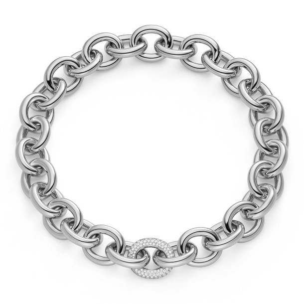         Weißgold, Halsschmuck, IsabelleFa Collier "Eternelle 22" Pavé