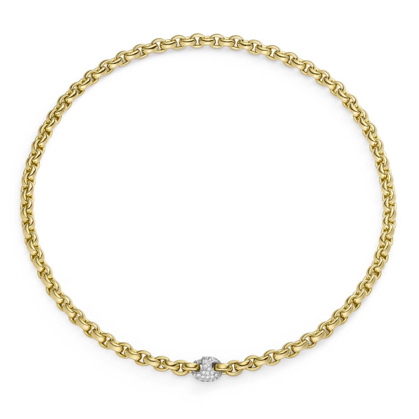         Gelbgold, Halsschmuck, IsabelleFa Collier "ChaCha 6" Pavéclasp