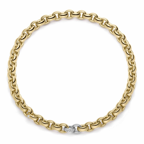         Gelbgold, Halsschmuck, IsabelleFa Collier "ChaCha 11" Pavé
