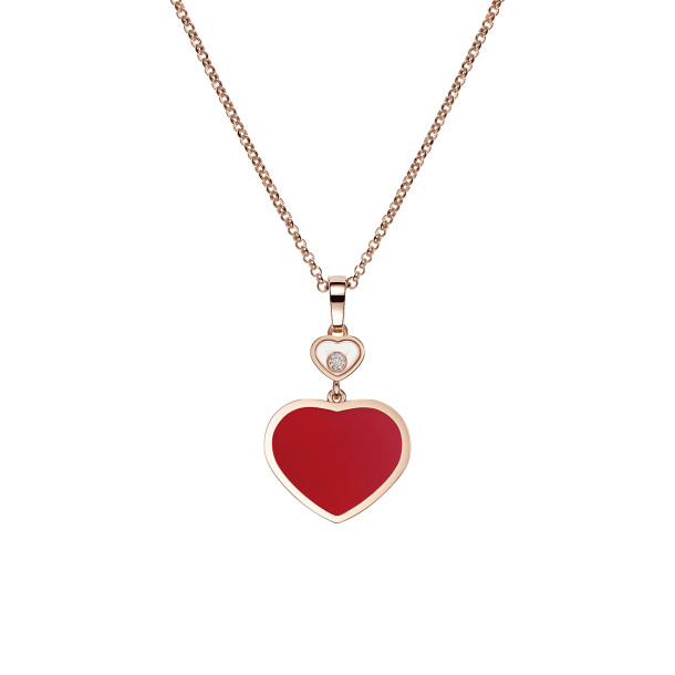        Roségold, Halsschmuck, Chopard Happy Hearts Anhänger mit Halskette