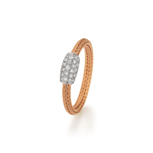         Roségold, Ringe, Jörg Heinz Mesh Ring Pavé