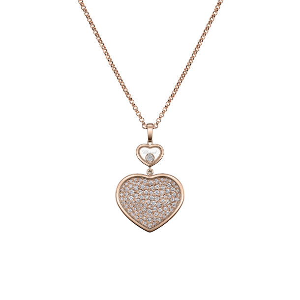         Roségold, Halsschmuck, Chopard Happy Hearts Anhänger mit Halskette