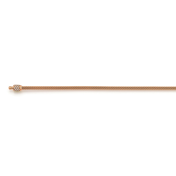         Roségold, Halsschmuck, Jörg Heinz Mesh Strickkette Pavé-Kapseln drehbar
