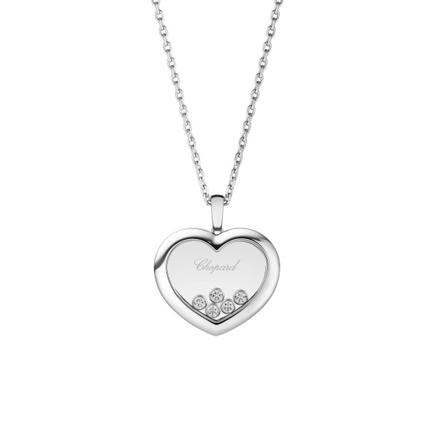         Weißgold, Halsschmuck, Chopard Happy Diamonds Icons Anhänger mit Halskette