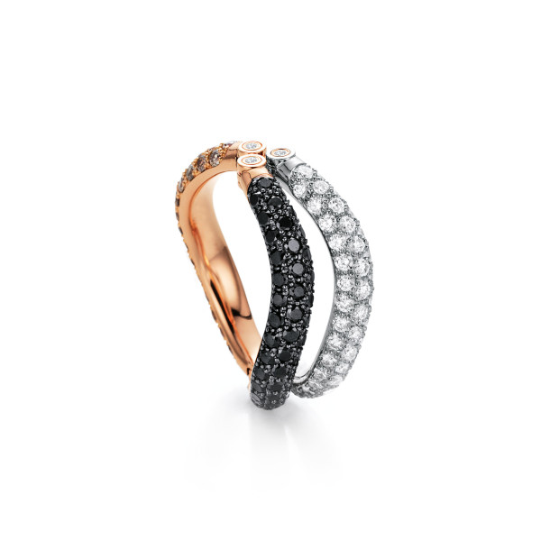         Weißgold, Ringe, Jörg Heinz 2Play Ring "Trias III"