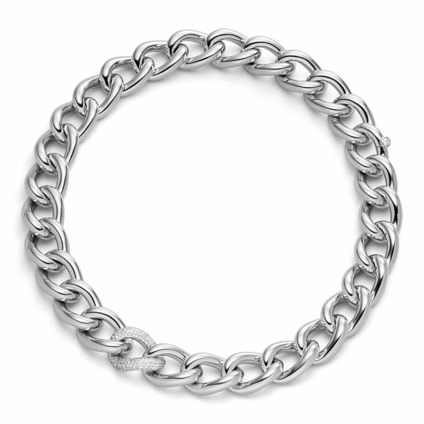         Weißgold, Halsschmuck, IsabelleFa Collier "Grace 17" Pavé