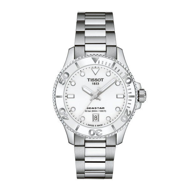         Damen- und Herrenuhr, Quarzwerk, Tissot Seastar 1000 36mm