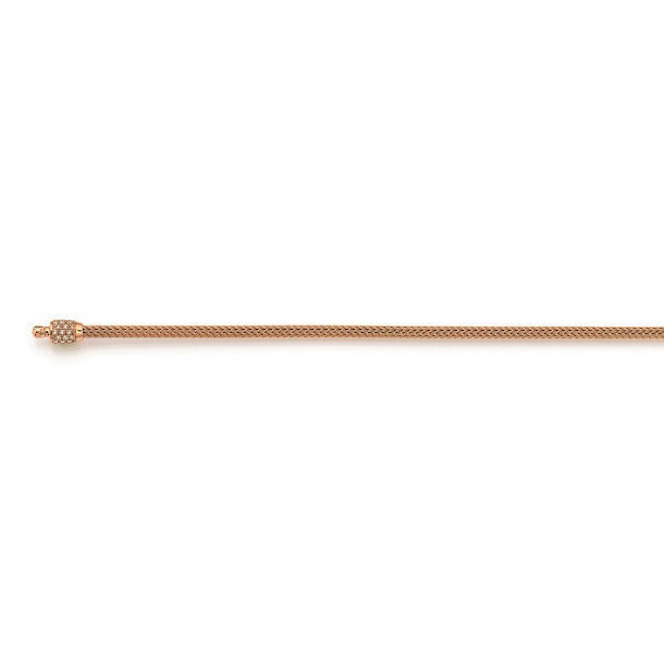         Roségold, Halsschmuck, Jörg Heinz Mesh Strickkette Pavé-Kapseln drehbar