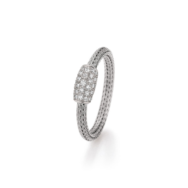         Weißgold, Ringe, Jörg Heinz Mesh Ring Pavé
