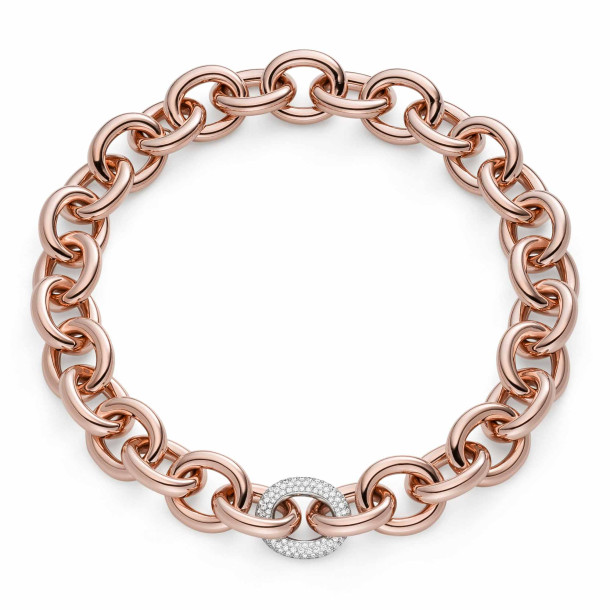         Rotgold, Halsschmuck, IsabelleFa Collier "Eternelle 22" Pavé