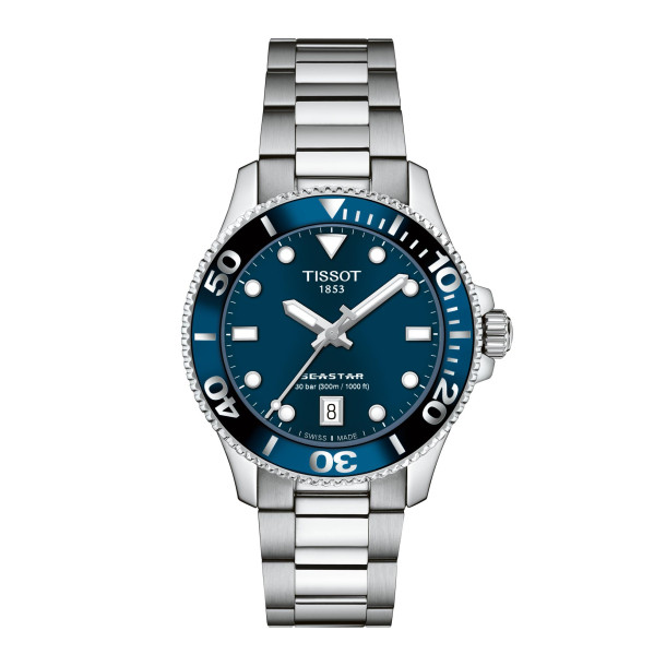         Damen- und Herrenuhr, Quarzwerk, Tissot Seastar 1000 36mm