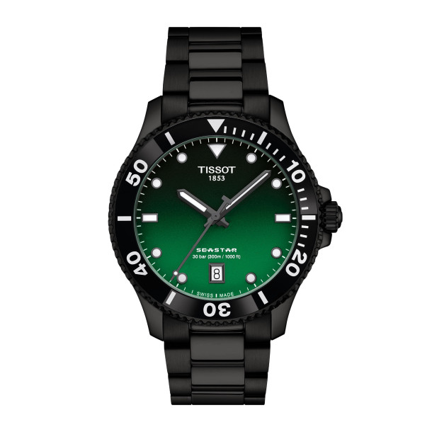         Damen- und Herrenuhr, Quarzwerk, Tissot Seastar 1000 40mm