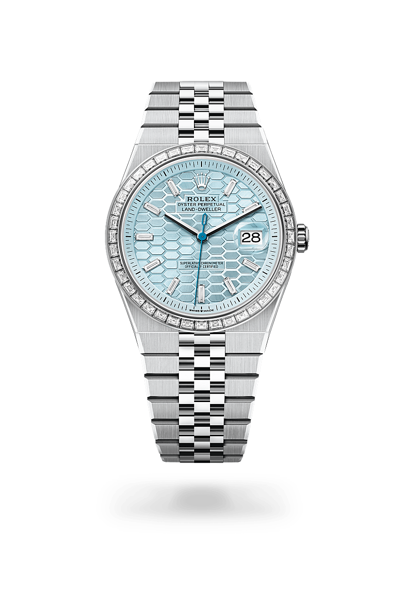 Rolex Land-Dweller 40 M127386TBR-0001 Herrenuhr - Oyster, 40 mm, Platin mit Diamanten 