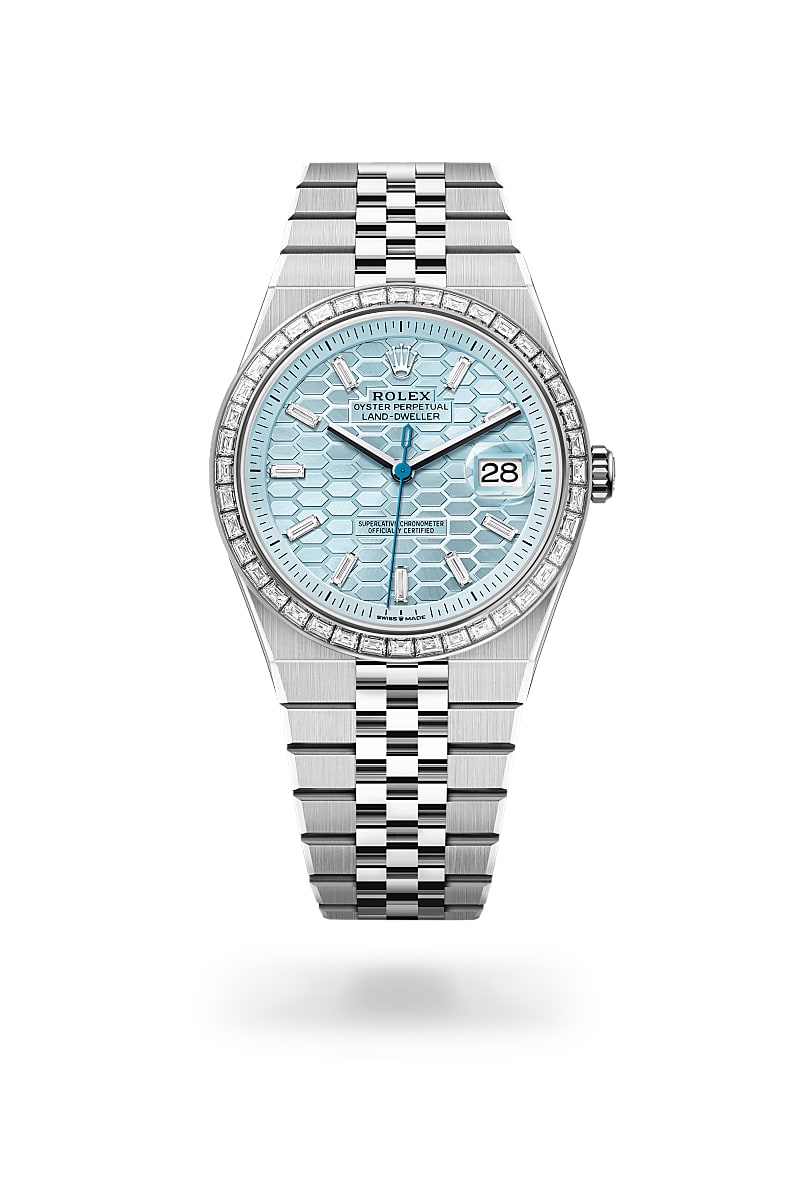 Rolex Land-Dweller 40 M127386TBR-0001 Herrenuhr - Oyster, 40 mm, Platin mit Diamanten