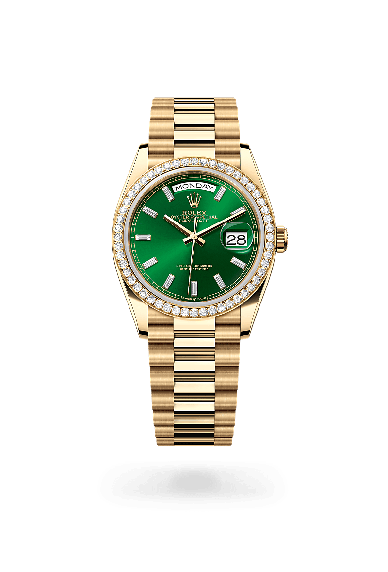 Rolex Day-Date 36 M128348RBR-0078 Herrenuhr - Oyster, 36 mm, Gelbgold mit Diamanten