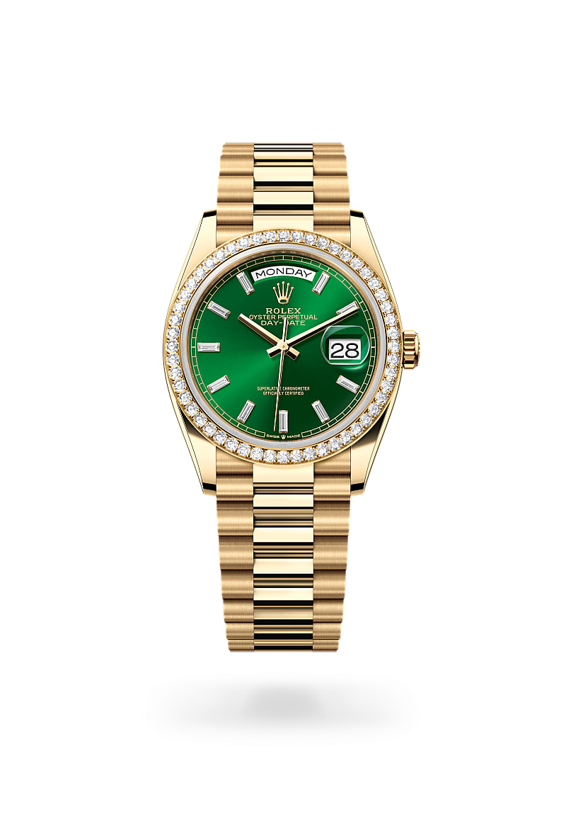Rolex Day-Date 36 M128348RBR-0078 Herrenuhr - Oyster, 36 mm, Gelbgold mit Diamanten