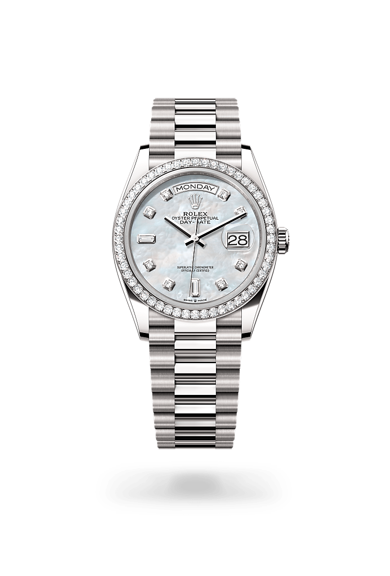 Rolex Day-Date 36 M128349RBR-0080 Herrenuhr - Oyster, 36 mm, Weißgold mit Diamanten 