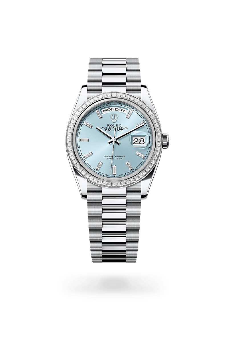 Rolex Day-Date 36 M128396TBR-0003 Herrenuhr / Damenuhr - Oyster, 36 mm, Platin mit Diamanten