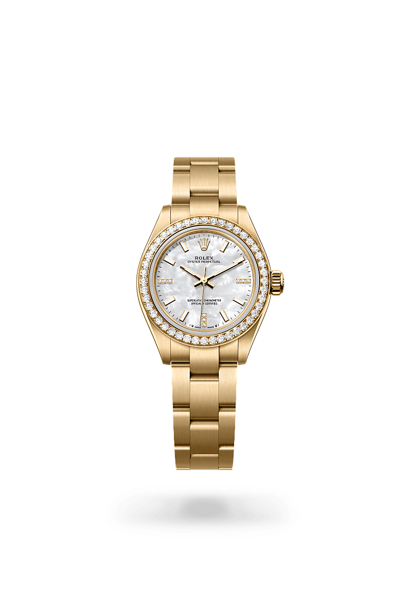Rolex Oyster Perpetual 28 M276248RBR-0002 Herrenuhr - Oyster, 28 mm, Gelbgold mit Diamanten 