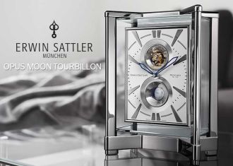 Tischuhr von Erwin Sattler mit Tourbillon und Mondphase