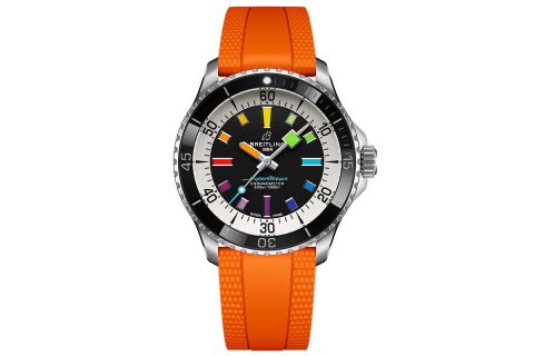 SuperOcean Auto 42 Rainbow A17375211B2S3 Orange Soldier